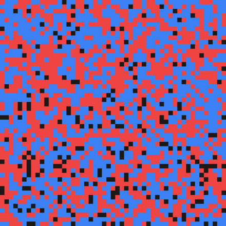 Animation of the Schelling Segregation model running in Stigmery